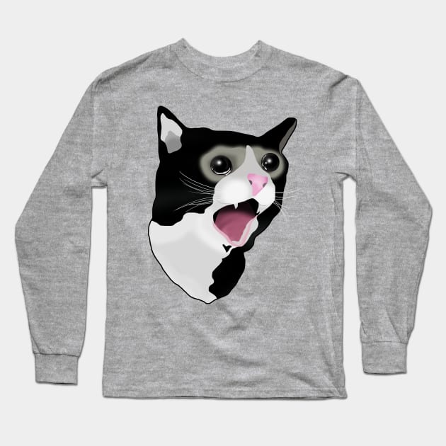 Crying Cat Meme Long Sleeve T-Shirt by Barnyardy